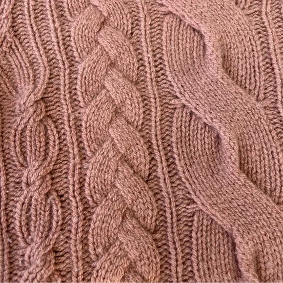 Vince Cashmere Shrunken Cable Sweater Women’s Medium Blush Cable-knit Cozy - Picture 3 of 9